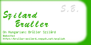 szilard bruller business card